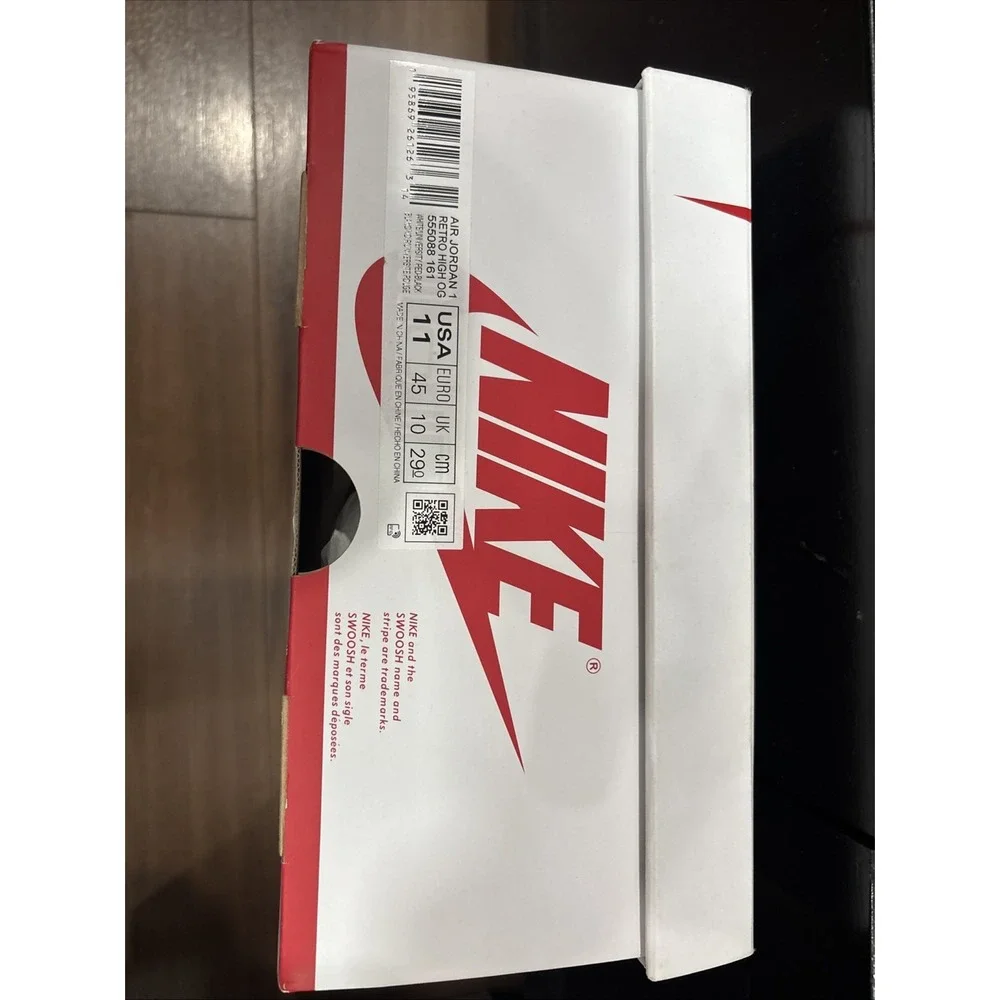 Size 11 Men's Air Jordan 1 Retro High Og Heritage White Red 555088-161 used